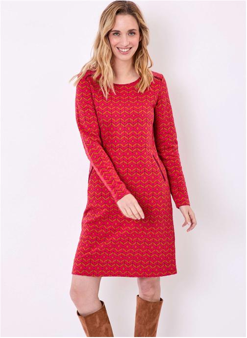 La Fiancée Robes Robe courte maille jacquard PADMA femme rouge