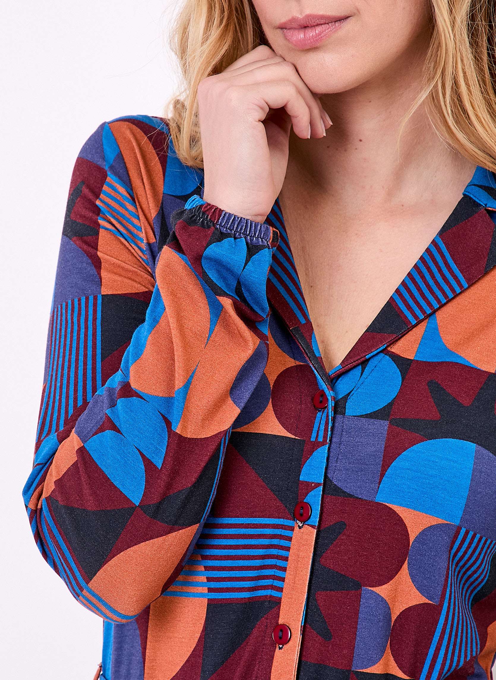 Robes Robe imprimée maille fluide ceinturée EZONE femme bleu Princesse Nomade Robes Robe imprimée maille fluide ceinturée EZONE femme bleu Bleu