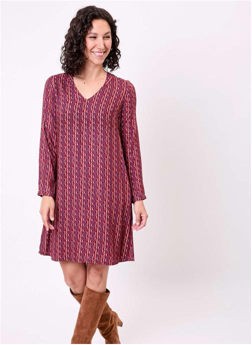 Princesse Nomade Robes Robe fluide ample doublée GALATEE femme rouge
