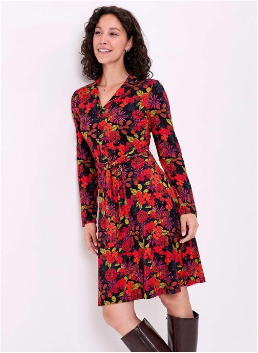 Princesse Nomade Robes Robe imprimée maille fluide ceinturée EZONE femme multicolore