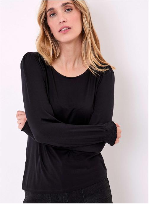 Princesse Nomade Tee-shirts T-shirt fluide col rond FELIX femme noir