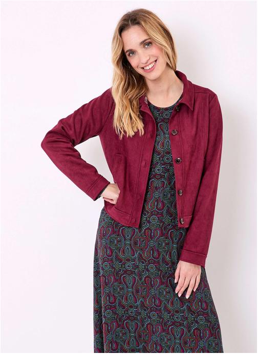 La Fiancée Vestes Veste courte suédine doublée AJDA femme rouge