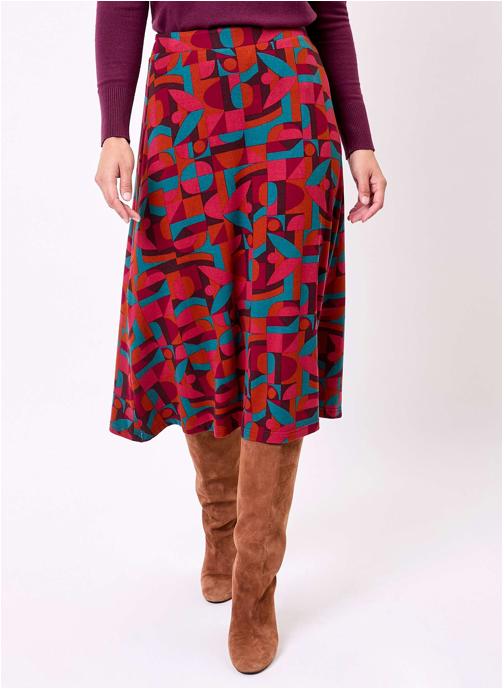La Fiancée Jupes mi-longues Jupe midi maille fluide ESTER femme bordeaux