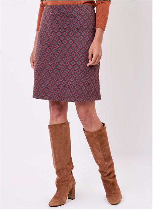 Princesse Nomade Jupes mi-longues Jupe maille courte bio OLI femme marron