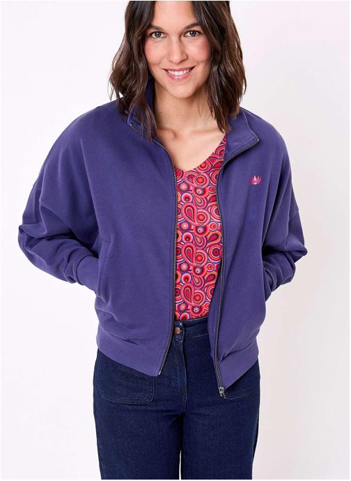 Princesse Nomade Sweats à capuche Sweat zippé coton bio TRESOR femme bleu