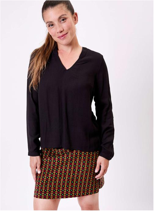 Princesse Nomade Blouses Blouse fluide col V GARYLY femme noir
