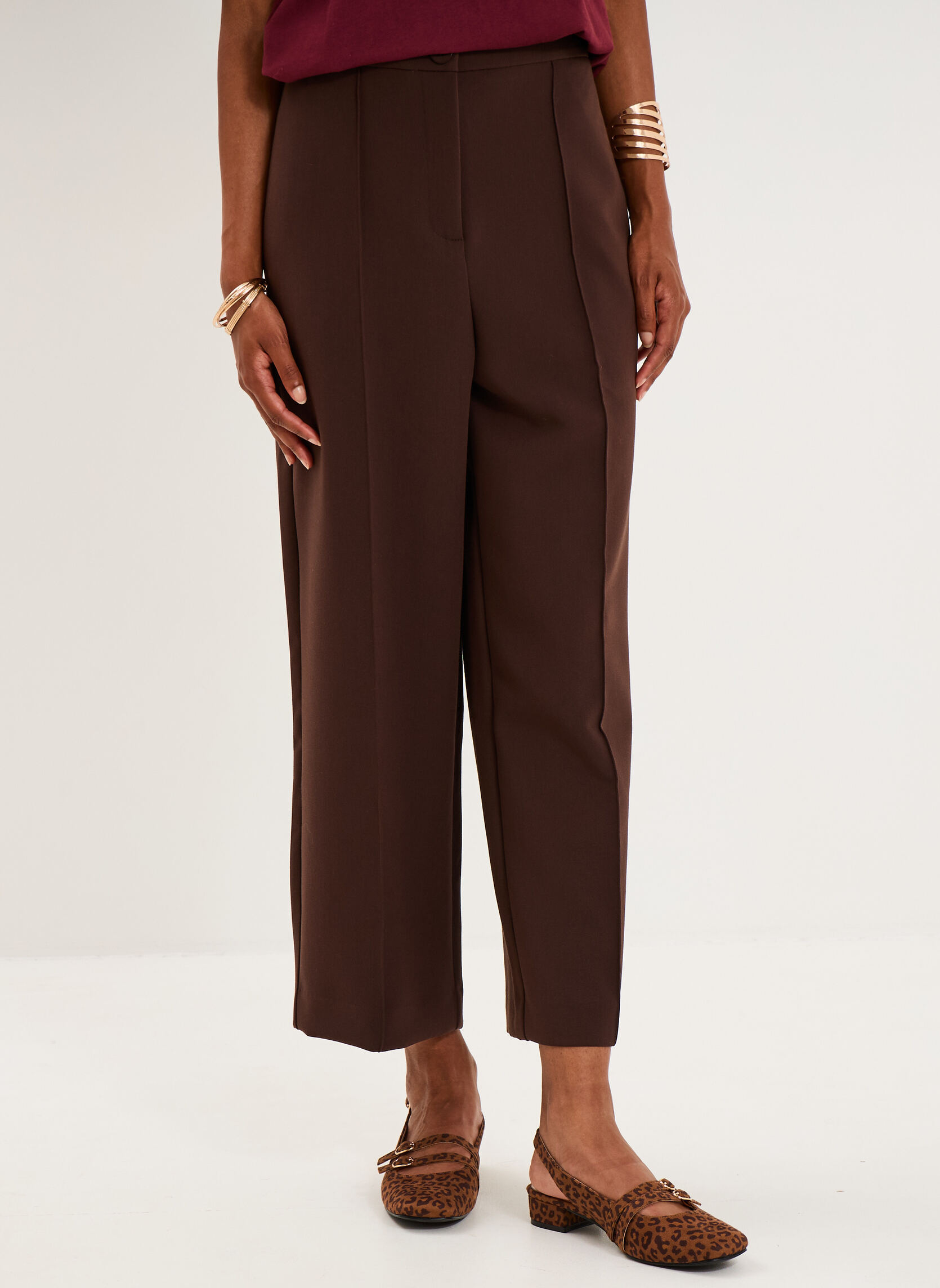 Pantalons droit NAF3_PASCALE femme marron Naf Naf Pantalons droit NAF3_PASCALE femme marron Marron foncé