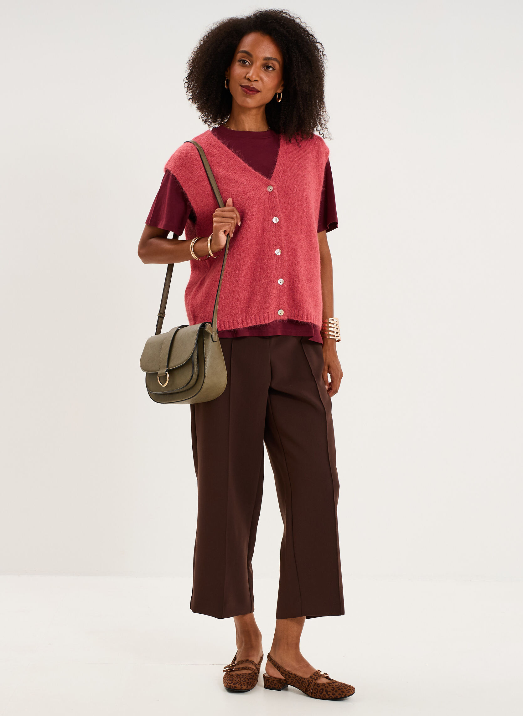 Pantalons droit NAF3_PASCALE femme marron Naf Naf Pantalons droit NAF3_PASCALE femme marron Marron foncé