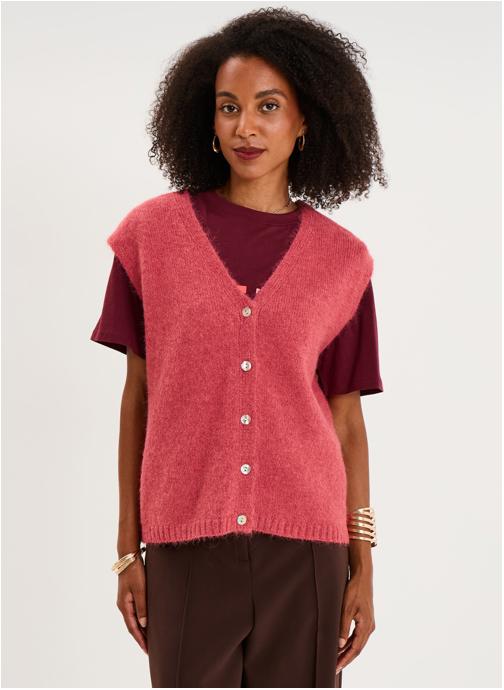 Naf Naf Gilets NAF3_KELLY femme rose