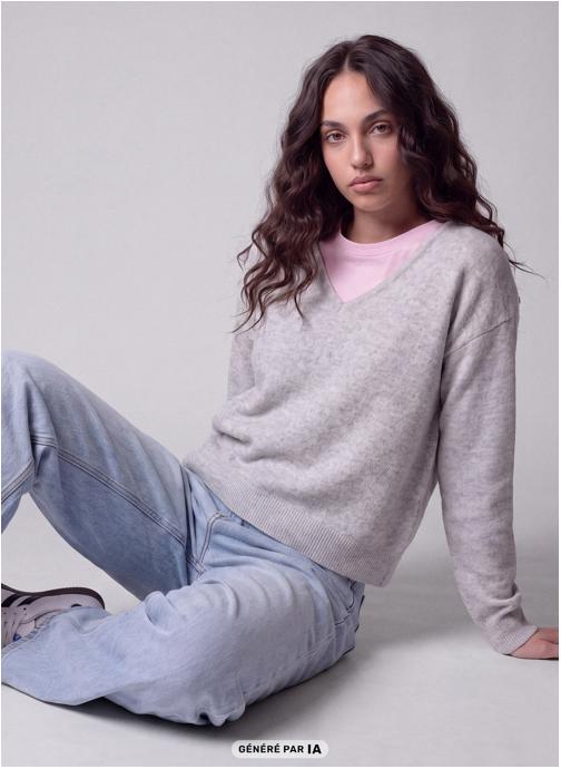 Jennyfer Pulls JPULCOLV femme gris