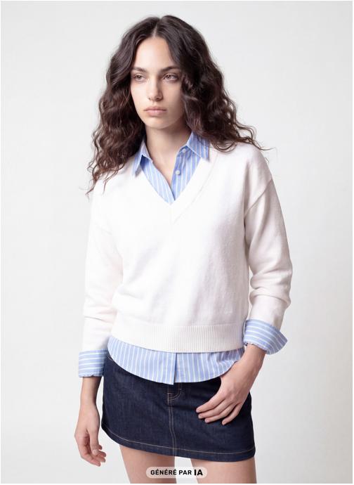 Jennyfer Pulls JPULCOLVCROP fille beige