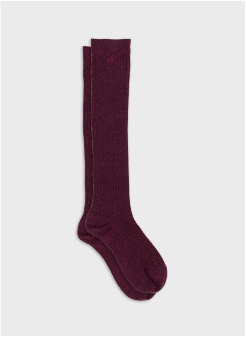 BILLYBELT Chaussettes Unies hautes femme bordeaux