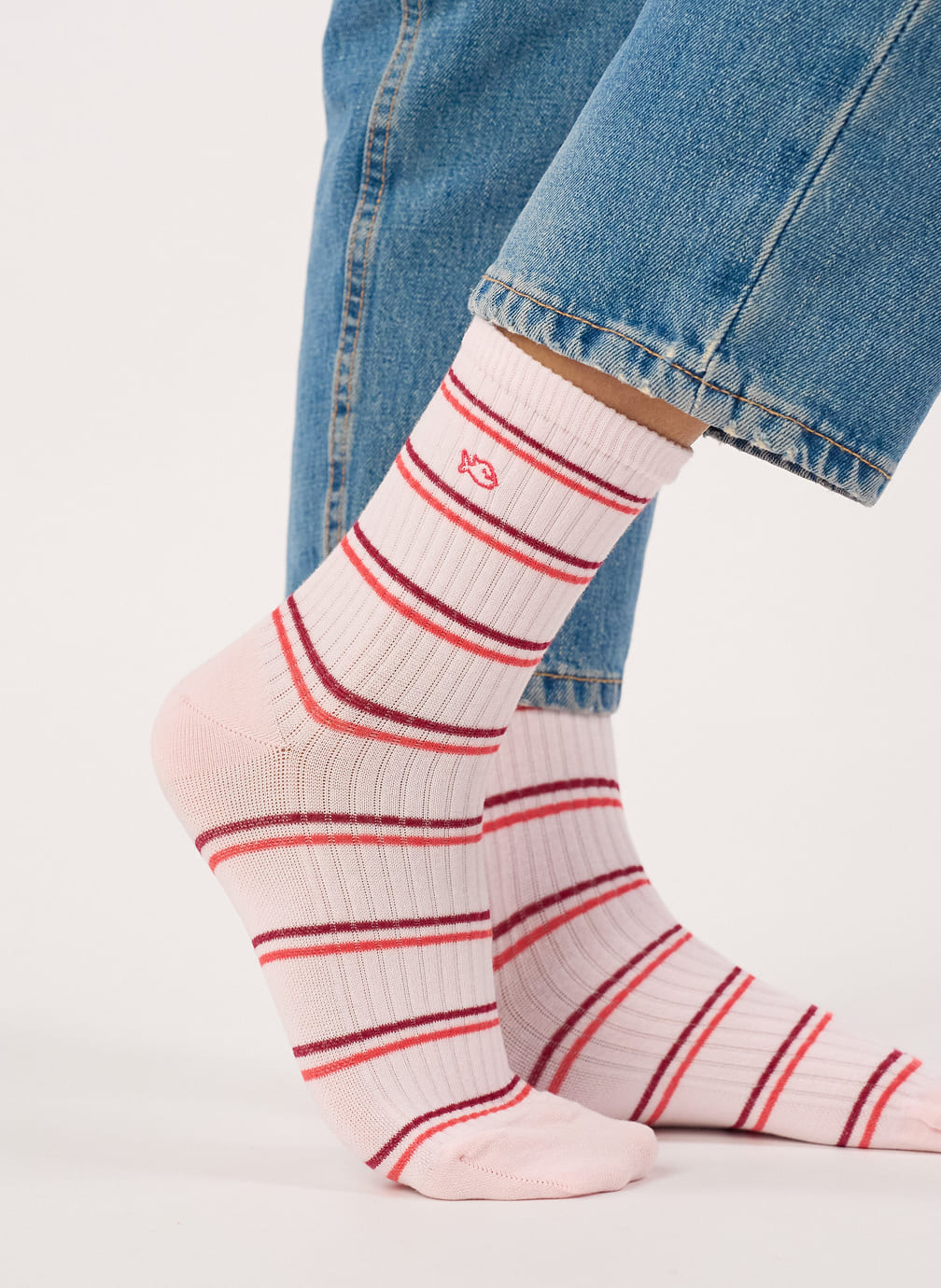 Chaussettes A rayures femme rose BILLYBELT Chaussettes A rayures femme rose Rose