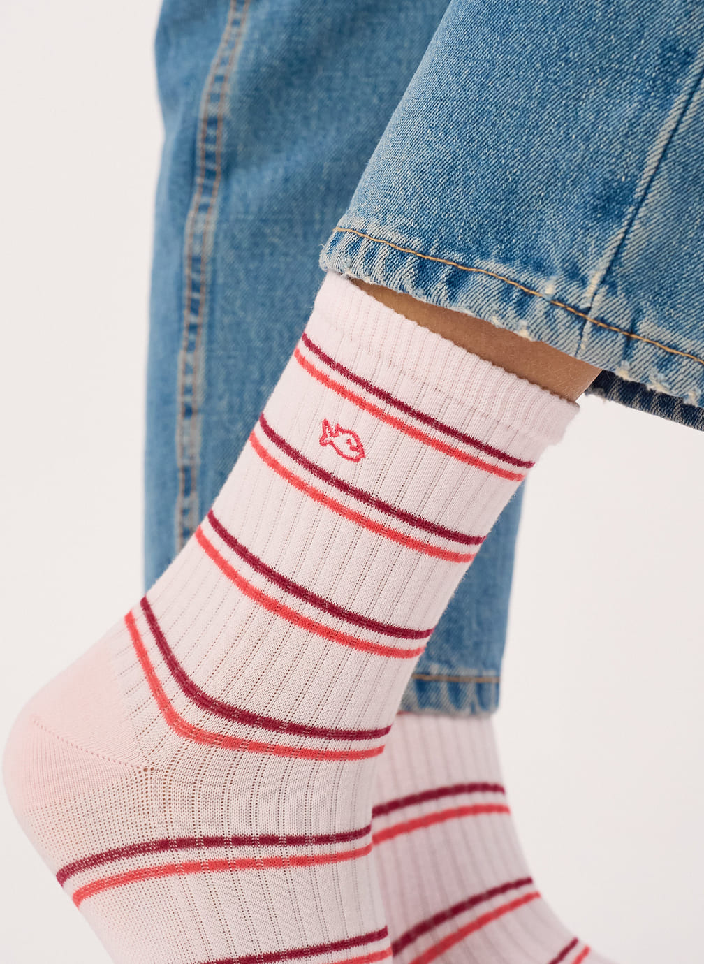 Chaussettes A rayures femme rose BILLYBELT Chaussettes A rayures femme rose Rose