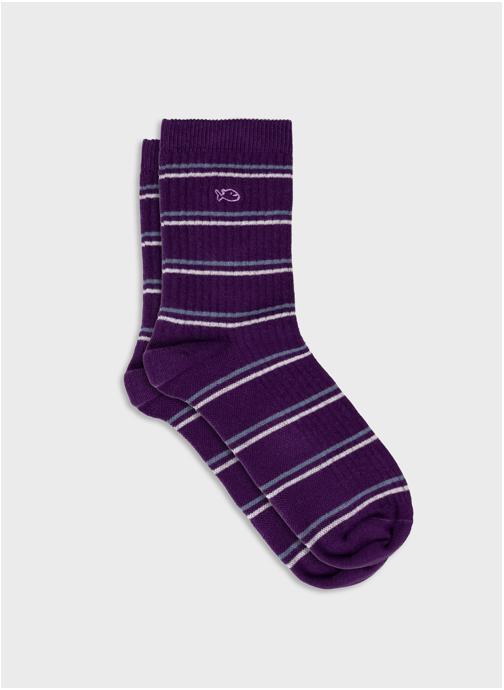 BILLYBELT Chaussettes A rayures femme violet