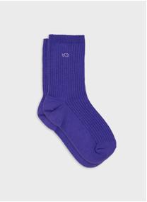 Chaussettes Unies côtelées femme bleu