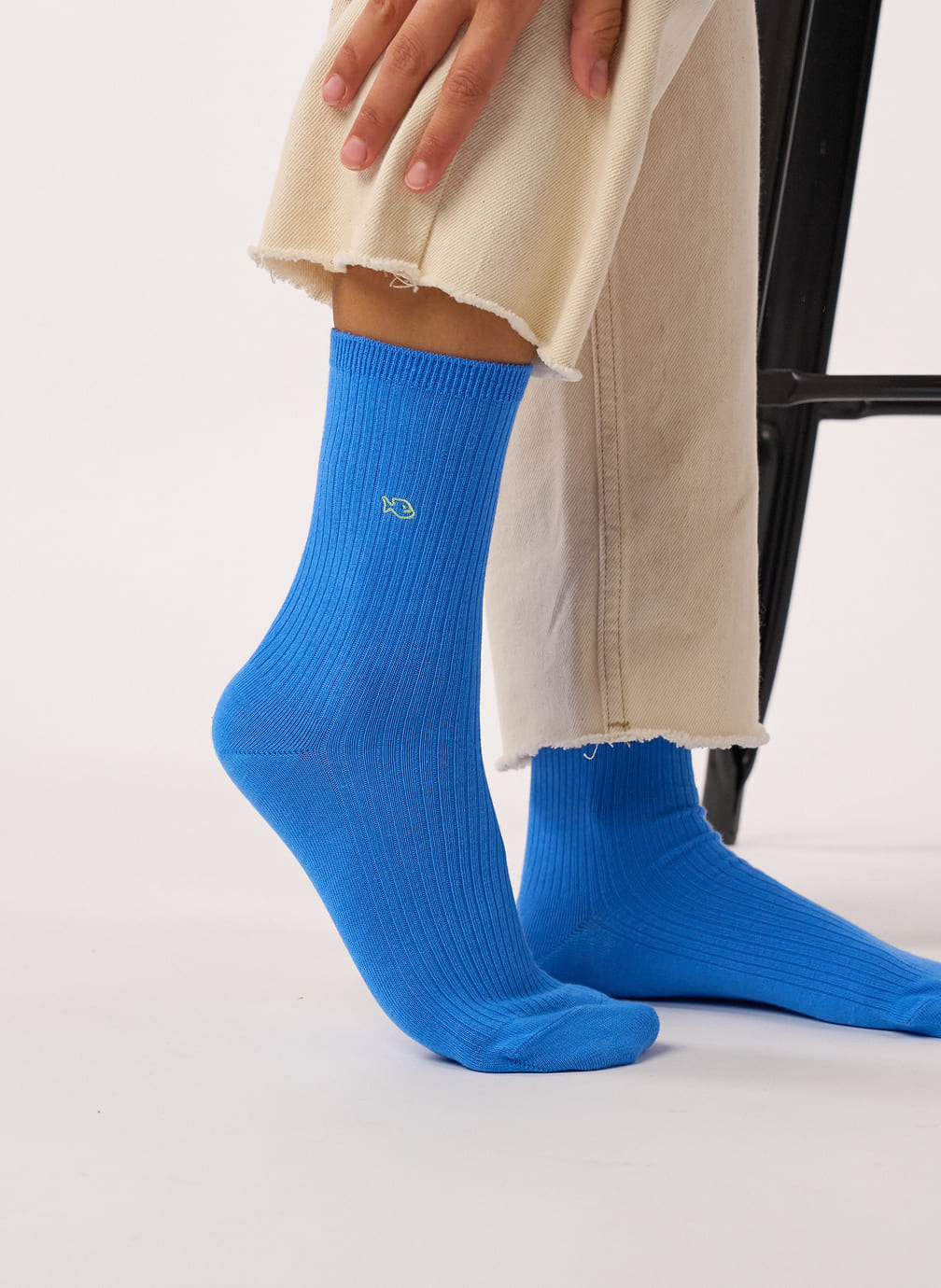 Chaussettes Unies côtelées femme bleu BILLYBELT Chaussettes Unies côtelées femme bleu Bleu
