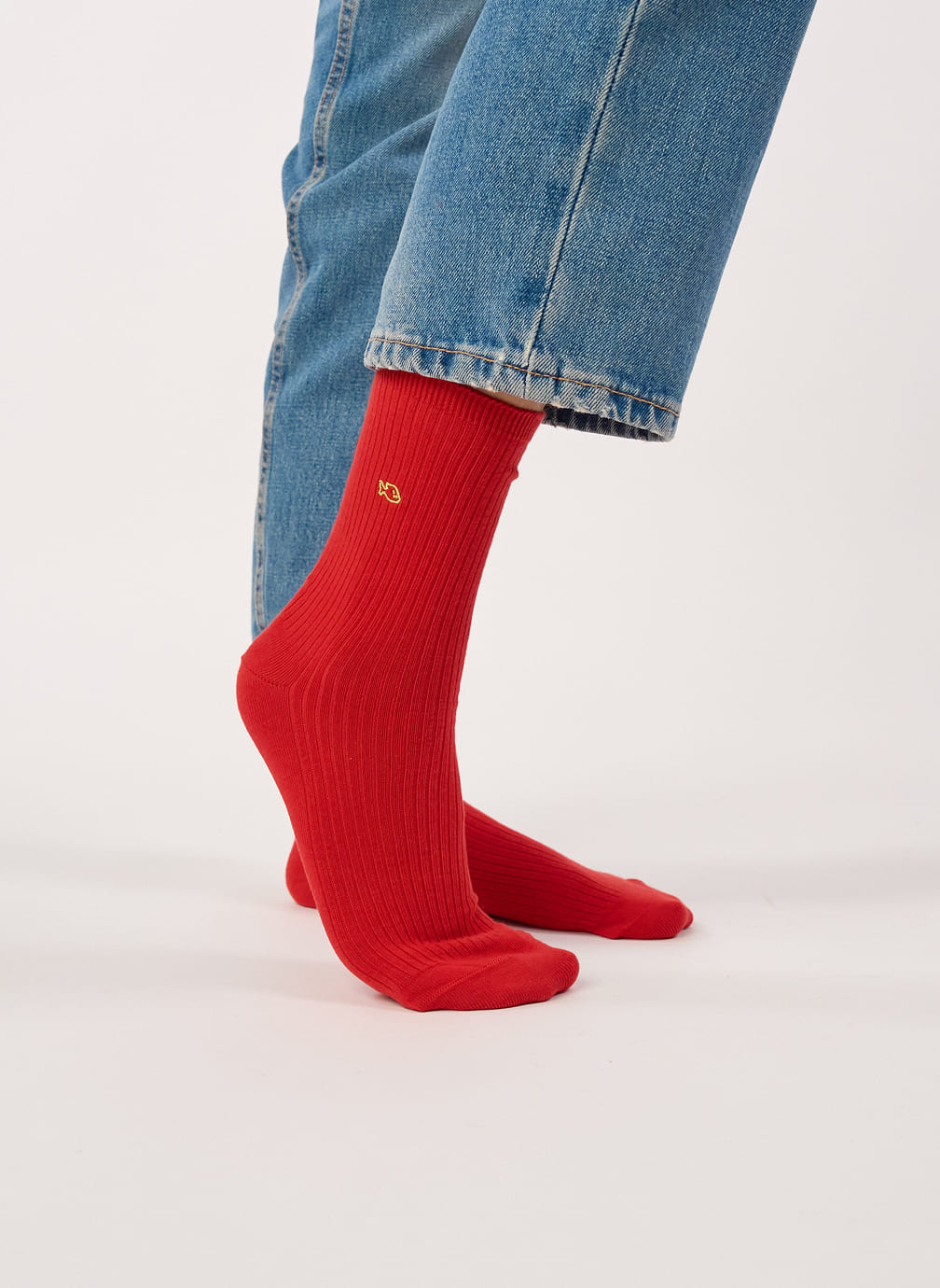 Chaussettes Unies côtelées femme rouge BILLYBELT Chaussettes Unies côtelées femme rouge Rouge