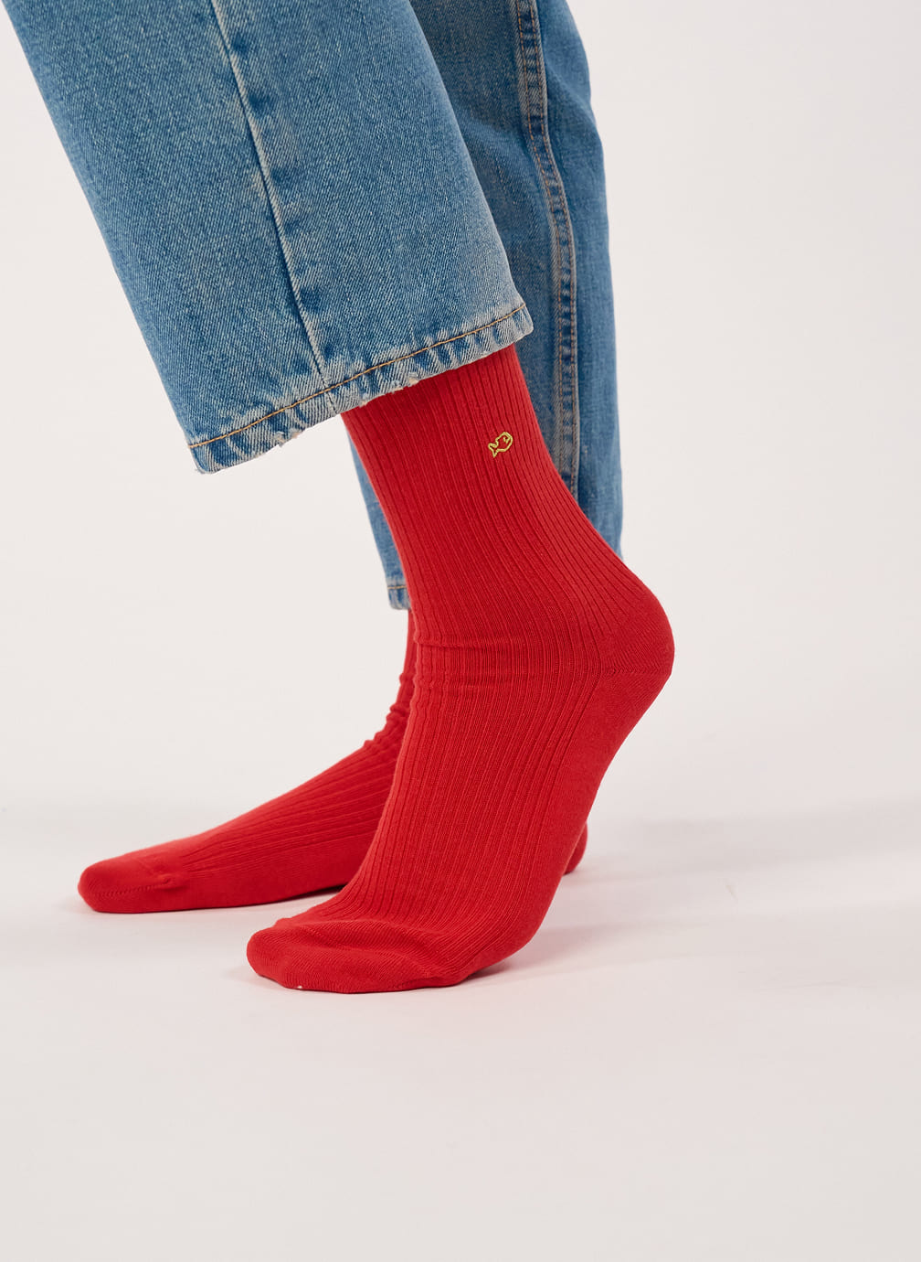 Chaussettes Unies côtelées femme rouge BILLYBELT Chaussettes Unies côtelées femme rouge Rouge