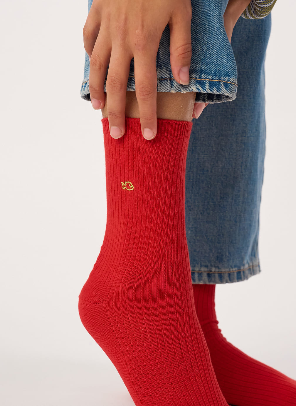 Chaussettes Unies côtelées femme rouge BILLYBELT Chaussettes Unies côtelées femme rouge Rouge