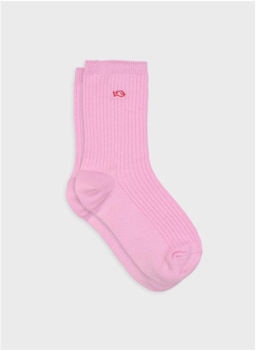 BILLYBELT Chaussettes Unies côtelées femme rose