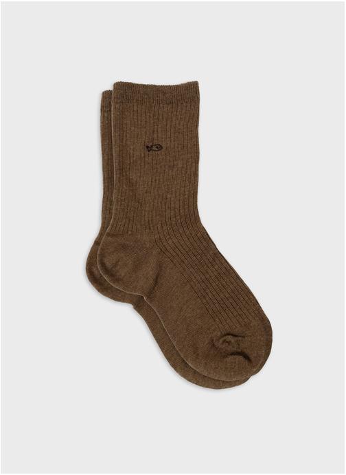 BILLYBELT Chaussettes Unies côtelées femme marron
