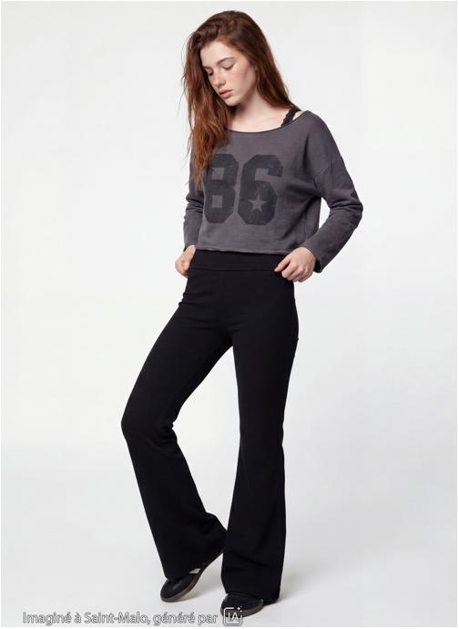 Jennyfer Pantalons JPAMAIFLARE fille noir