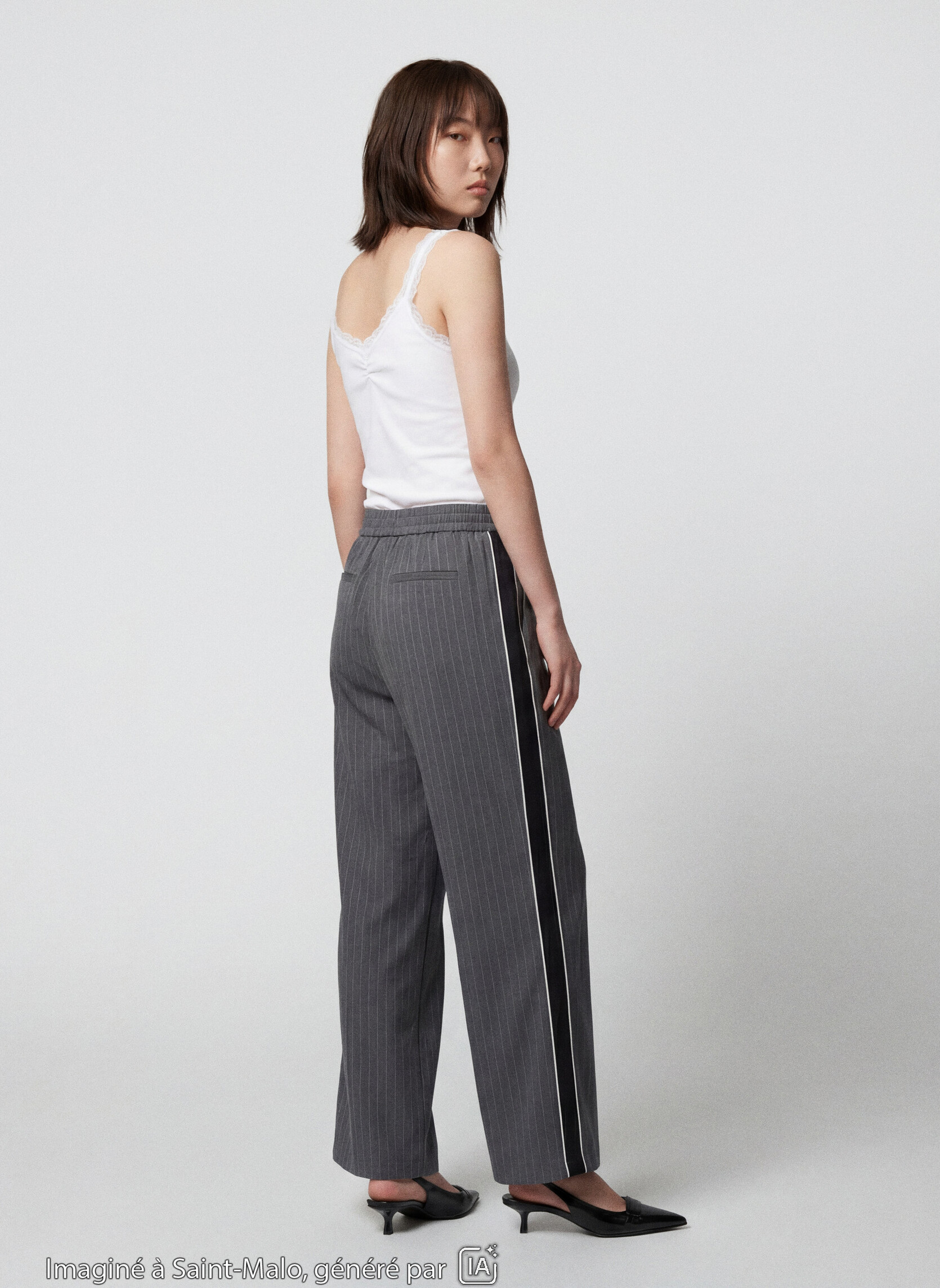 Pantalons JSTRIPESPORT fille gris Jennyfer Pantalons JSTRIPESPORT fille gris Gris foncé