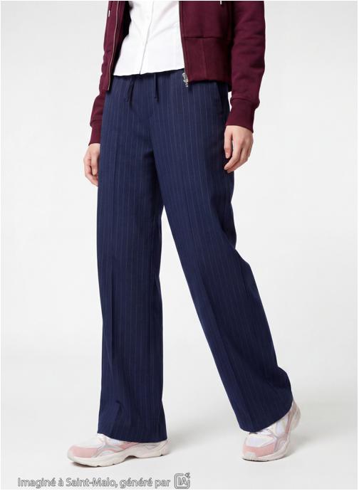 Jennyfer Pantalons JWIDESTRIPE fille bleu