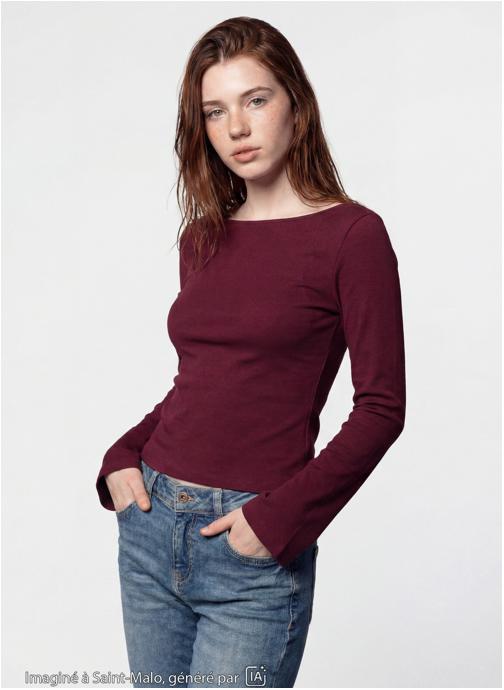 Jennyfer Tee-shirts JLPAGODE fille bordeaux