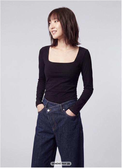 Jennyfer Tee-shirts JLSQUARE fille noir