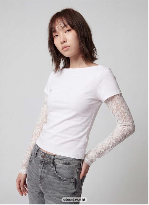 Jennyfer Tee-shirts JLBATMAN2E1 fille blanc