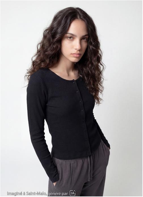 Jennyfer Tee-shirts JLRIBUTTON fille noir
