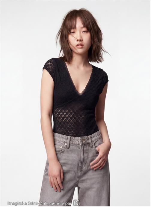 Jennyfer Tee-shirts et débardeurs JBODENTEL fille noir