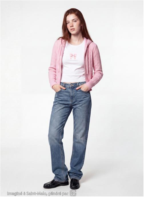 Jennyfer Jeans droits SAM-STMID fille bleu