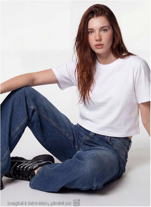 Jennyfer Jeans droits LENNY-LOW fille bleu