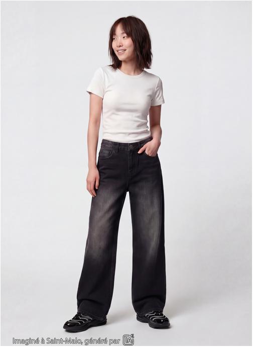 Jennyfer Jeans droits LENNY-LOW fille noir