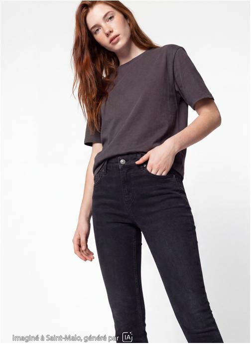 Jennyfer Jeans droits ZOE-MID fille noir