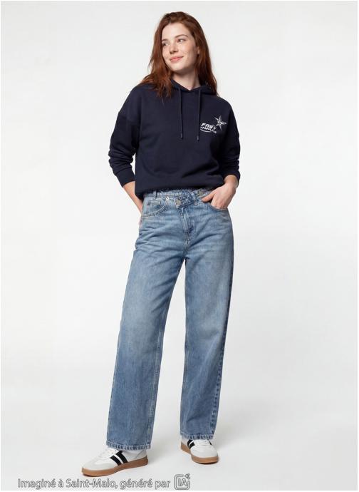 Jennyfer Jeans droits LENNY-CROSS fille bleu