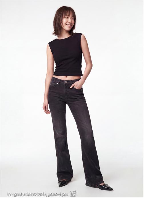 Jennyfer Jeans droits ZOE-LOWSTUDS fille noir