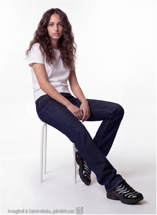 Jennyfer Jeans droits TOM-STLOW fille bleu