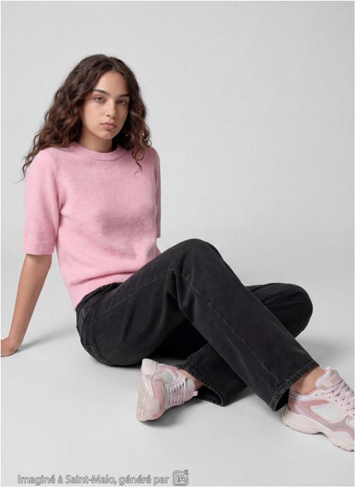 Jennyfer Jeans droits TOM-STLOW fille noir