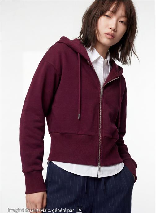 Jennyfer Sweats à capuche JLSWEAFITZIP fille bordeaux