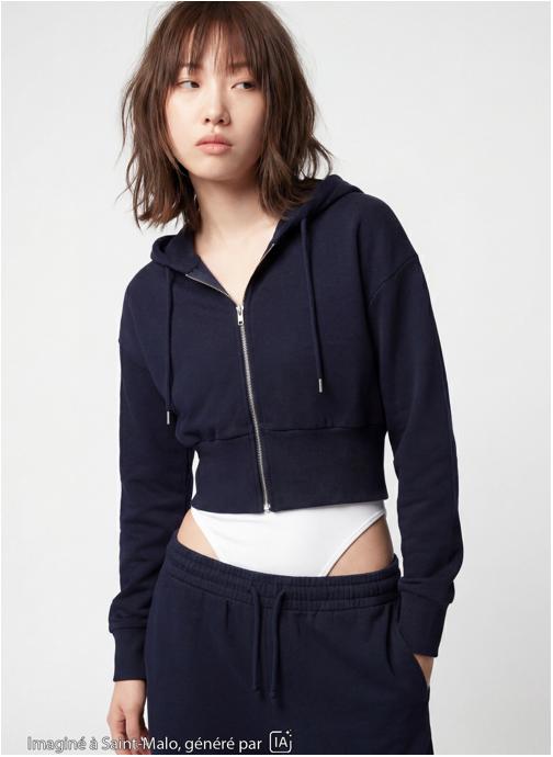 Jennyfer Sweats à capuche JLSWEAFITZIP fille bleu