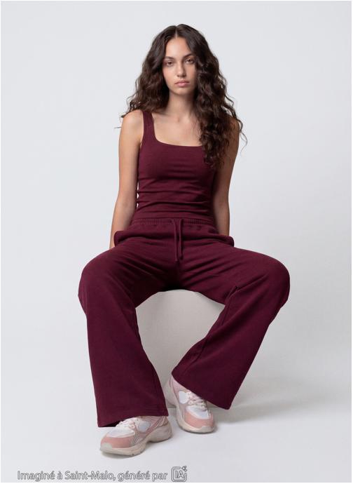 Jennyfer Bas de jogging JJOGWIDE femme bordeaux