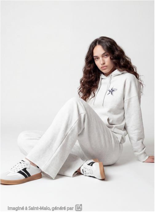 Jennyfer Joggings JJOGWIDE femme beige