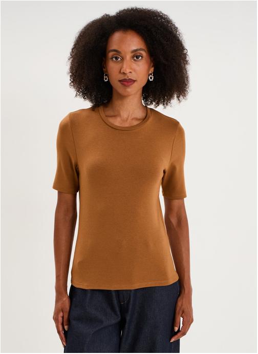 Naf Naf Tee-shirts NAF3_THERESA femme marron