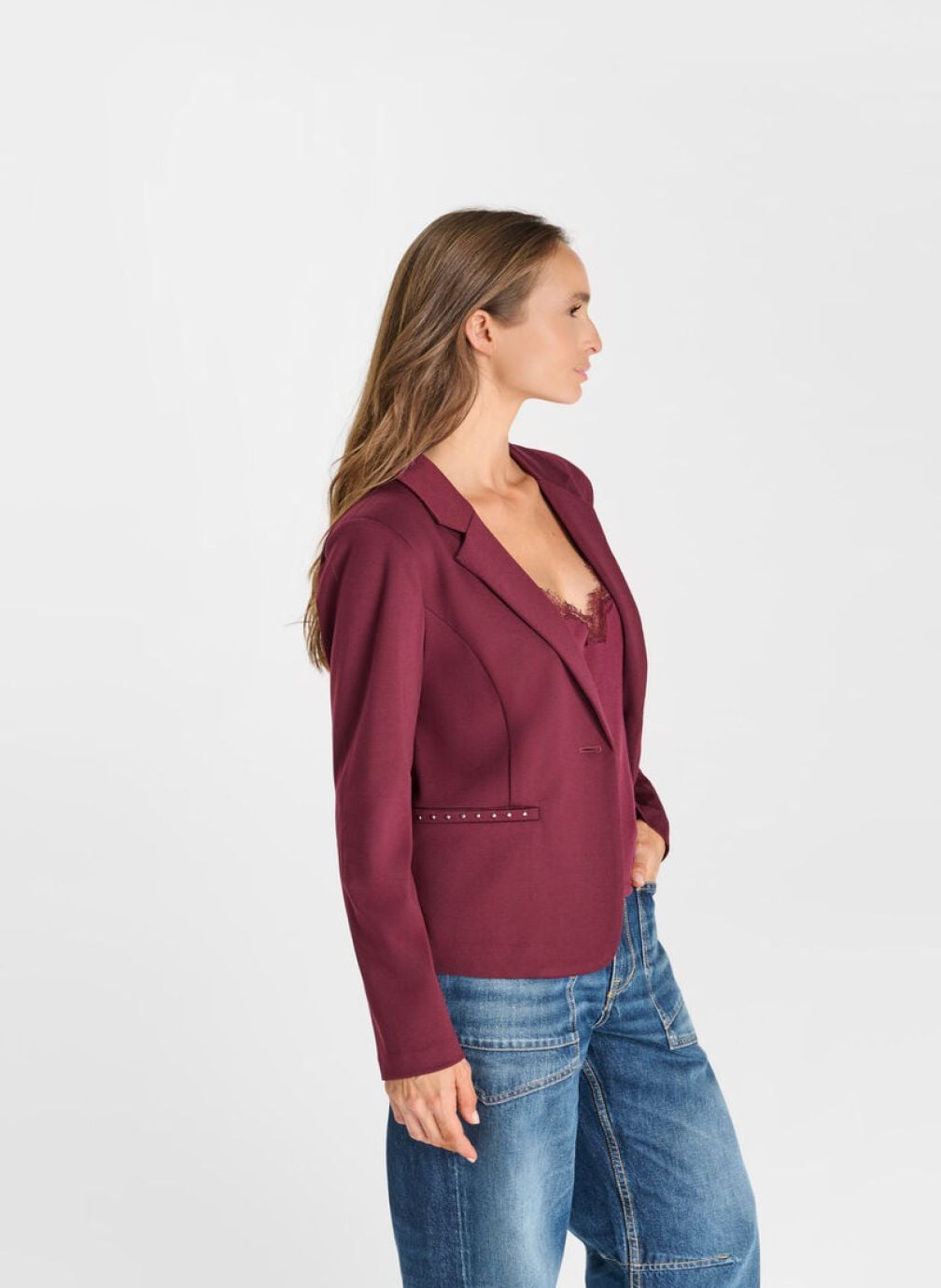 Vestes Veste LESLY Red femme rouge Le temps des cerises Vestes Veste LESLY Red femme rouge Rouge