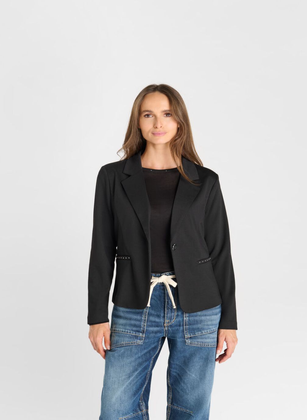 Vestes Veste LESLY Black femme noir Le temps des cerises Vestes Veste LESLY Black femme noir Noir
