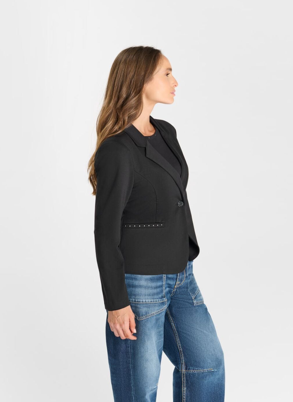 Vestes Veste LESLY Black femme noir Le temps des cerises Vestes Veste LESLY Black femme noir Noir